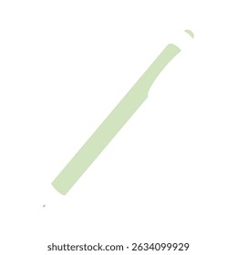 Flat illustration of green retractable ballpoint pen