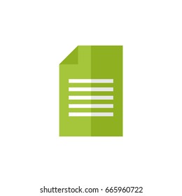 Flat illustration of a Green Text Document