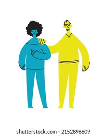 Flat illustration of a group containing inclusive and diversified people all together without any difference.