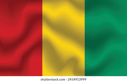 Flat Illustration of Guinea national flag. Guinea flag design. Guinea Wave flag.
