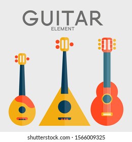 Flat illustration of guitar element vector
