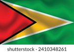 Flat Illustration of Guyana flag. Guyana nation flag design. Guyana wave flag.