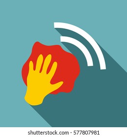 Flat illustration of hand cleaning vector icon for web