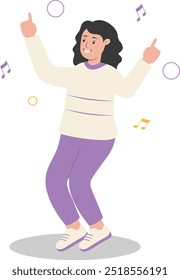 Flat Illustration of Happy People Dancing. Isolated Vector in Cartoon Design Concept.