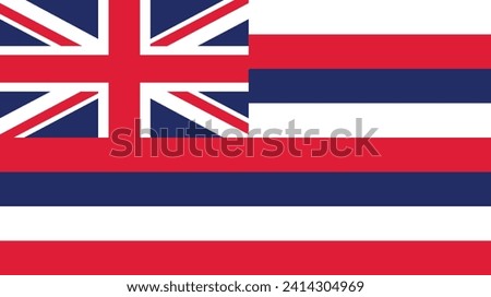 Flat Illustration of Hawaii state flag. Hawaii flag design. 