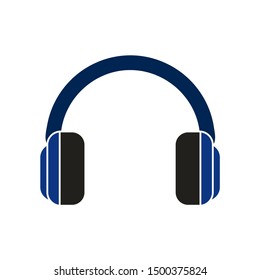 flat illustration of headphone vector icon. entertainment sign symbol
