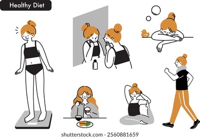 Flat illustration of healthy diet 