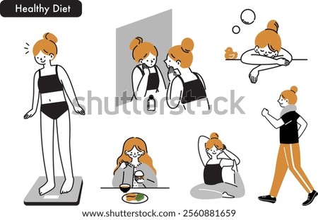 Flat illustration of healthy diet 