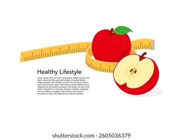 Flat illustration of healthy lifestyle design stock illustration. Nutrition healthy food icon vector illustration design