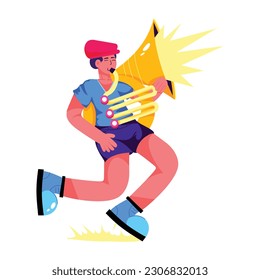 A flat illustration of hornist