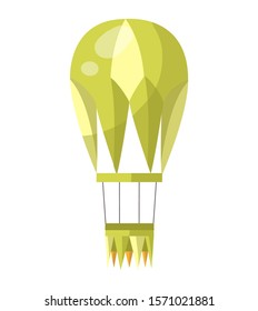 Flat illustration of hot air-balloon. Cartoon flying entertainment festival balloons outdoor. Travel, sky transport illustration