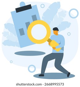 Ilustración plana del análisis humano de los datos