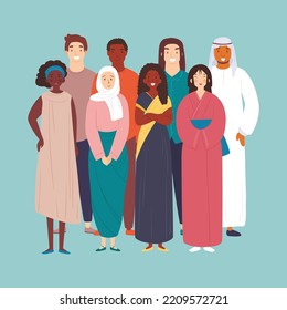 flat illustration of human race differences