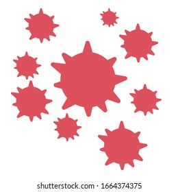 flat illustration of human virus / bacteria close-up, isolated on white background. Vector illustration fight covid-19 corona virus. cure corona virus. people fight virus concept. viruses vaccine