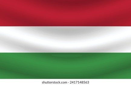 Flat Illustration of Hungary flag. Hungary national flag design. Hungary Wave flag.
