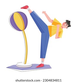 Flat illustration of hurbo boxing