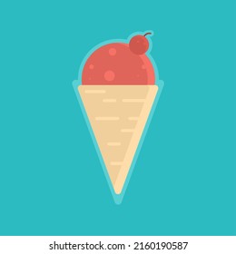flat illustration of ice cream elements suitable for t-shirt designs, store identities, website icons, and more