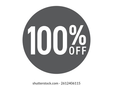 Flat illustration icon of 100%OFF