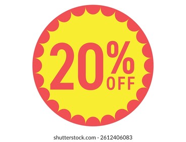 Flat illustration icon of 20%OFF