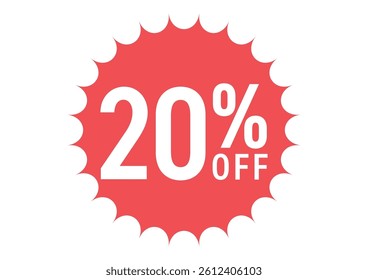 Flat illustration icon of 20%OFF