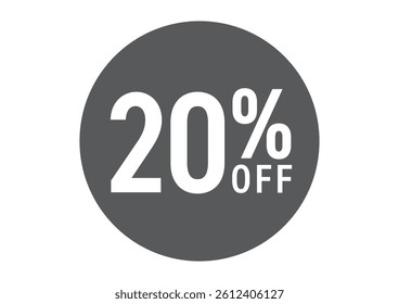 Flat illustration icon of 20%OFF