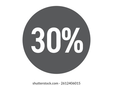 Flat illustration icon of 30%
