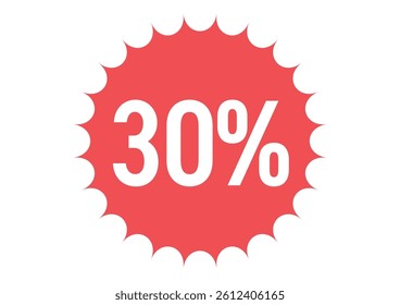 Flat illustration icon of 30%