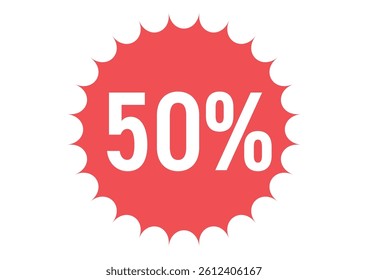 Flat illustration icon of 50%