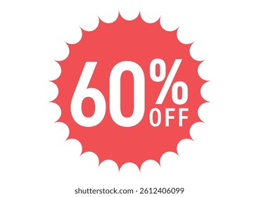 Flat illustration icon of 60%OFF
