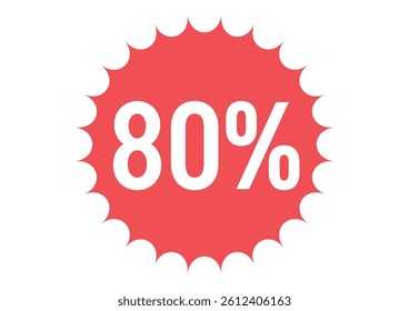 Flat illustration icon of 80%