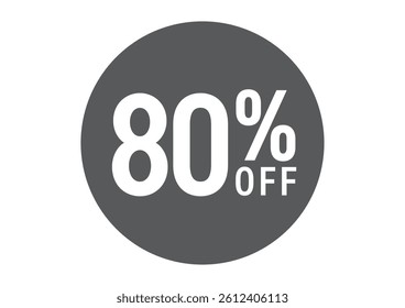 Flat illustration icon of 80%OFF
