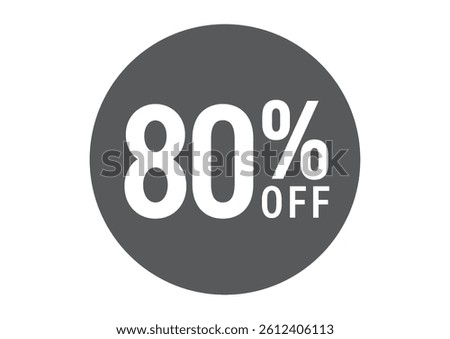 Flat illustration icon of 80%OFF