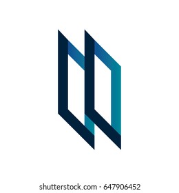 Flat illustration icon of blue dynamic logo