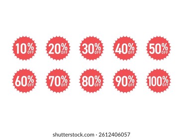 Flat illustration icon sets of discount percentage