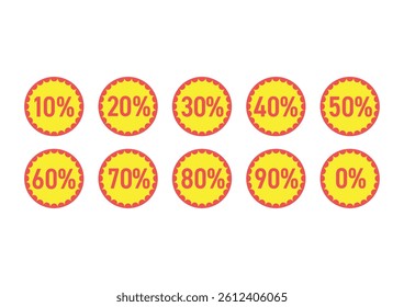 Flat illustration icon sets of percentage
