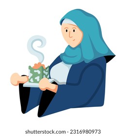 Flat illustration of incense arab 