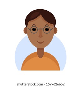 Flat illustration with indian boy.Fun and cute character.