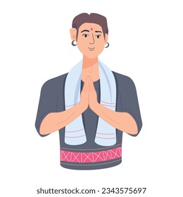 Ilustración plana del tipo indio
