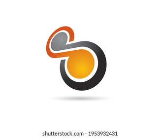 flat illustration of infinity symbol or initial letter s 