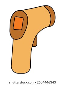  Ilustración plana de un termómetro infrarrojo, comúnmente utilizado para medir la temperatura corporal sin contacto.