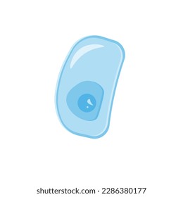 Ilustración plana de la Infusoria de la zapatilla. Celda humana con elementos transparentes aislados en un fondo blanco. Un simple elemento genético. Una parte integral del cuerpo.
