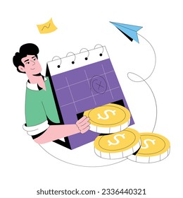 Flat illustration of instalment plan 