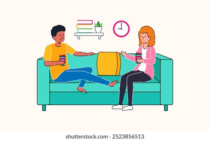 Flat illustration for international coffee day celebration