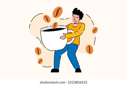 Flat illustration for international coffee day celebration