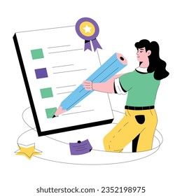 Una ilustración plana de la lista de inventario 