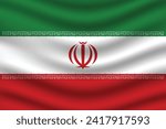Flat Illustration of Iran flag. Iran national flag design. Iran wave flag. 
