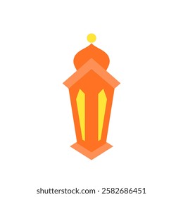 Flat illustration of an Islamic decorative lantern with bright colors, ideal for Ramadhan and Eid Fitri-themed projects.