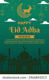 Ilustración plana para la celebración islámica del eid al-adha