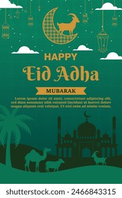Flache Illustration für islamisches eid al-adha Feier