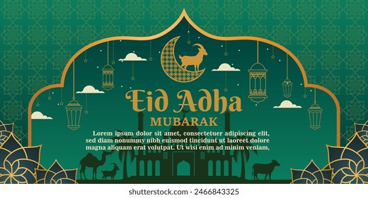 Ilustración plana para la celebración islámica del eid al-adha